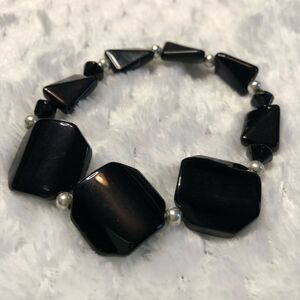 Handcrafted: black glass and sterling beads
